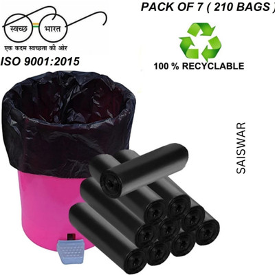 SAISWAR Home B G B 07 ROLL BLACK garbage bag Small 7 L Garbage Bag  Pack Of 210(210Bag )