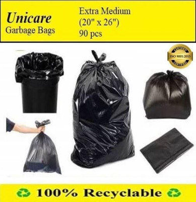 unicare Biodegradable Garbage Bags Extra Medium (20x26) - 90 pcs Large 20 L Garbage Bag  Pack Of 89(89Bag )