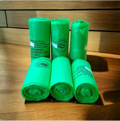 Shrinay Bio-Degradable Garbage Color Green Medium 12 L Garbage Bag  Pack Of 180(180Bag )