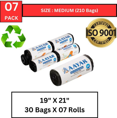 KALP CRAZE Biodegradable Trash Bag - 19x21, (210 Pcs) Medium 15 L Garbage Bag Medium 15 L Garbage Bag  Pack Of 210(210Bag )