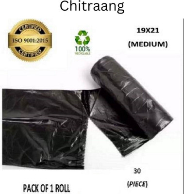 Chitraang Black Garbage Bag 19*21(Pack of 30) Medium 6 L Garbage Bag  Pack Of 30(30Bag )