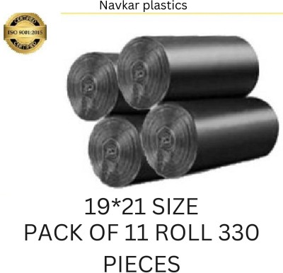 Navkar plastics E_11R_Black_330(units) Small 11 L Garbage Bag  Pack Of 330(330Bag )