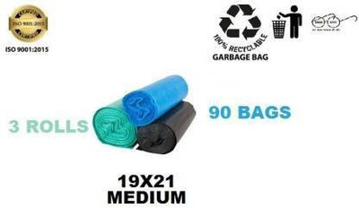 MJ Exim mix new disposal 03 bags medium Medium 13 L Garbage Bag  Pack Of 90(90Bag )