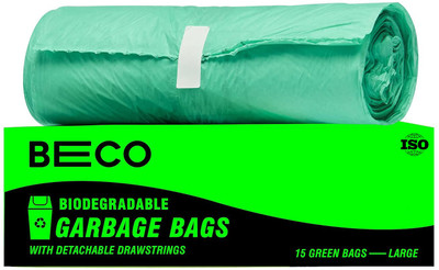 Beco Eco Friendly Compostable Garbage Bags for Dustbin |24 X 32 Inches Large 1 L Garbage Bag  Pack Of 15(15Bag )