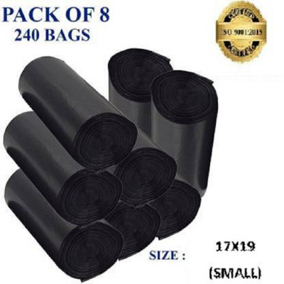 MJ Exim DUSTBIN BAG ROLL SIZE -17*19[8 ROLL] Small 10L L Garbage Bag  Pack Of 240(240Bag )