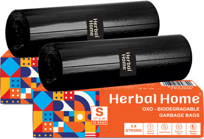 Herbal Home Biodegradable Garbage Bags,Dustbin Bags,Dustbin Covers,Waste bags,Garbage Bags Small 7 L Garbage Bag  Pack Of 2(2Bag )