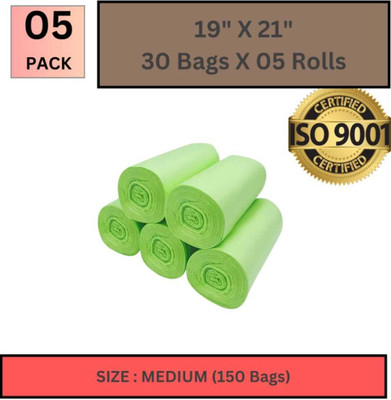 SEVENTEENSTITCH Sustainable Garbage Bag - 19x21, (150 Pcs) Medium 14.6 L Garbage Bag Pack Of 150 Medium 15 L Garbage Bag  Pack Of 150(150Bag )