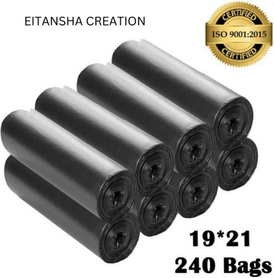 EITANSHA CREATION Black Biodegradable Pack Of 8 (240) Small 8 L Garbage Bag  Pack Of 240(240Bag )