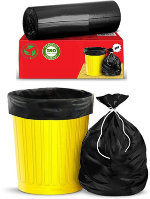 MJ Exim A_Trash Bag Black (4 Packs of 30pcs -120 Pcs) (L) Large 25 L Garbage Bag  Pack Of 120(120Bag )