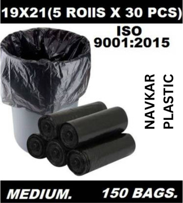 Navkar Plastic 150BAGS Small 6 L Garbage Bag  Pack Of 150(150Bag )