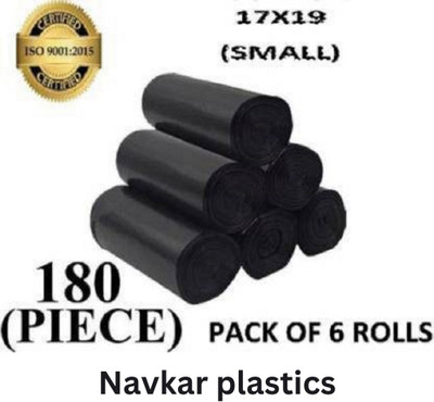 Navkar plastics 17x19 Roll 6 Small 6 L Garbage Bag  Pack Of 180(180Bag )