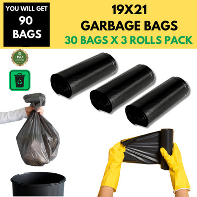 GMITAWA bags sizes 19 x 21 pack of 3 Medium 13 L Pack Of 90 (90Bag )Garbage Bag Medium 13 L L Garbage Bag  Pack Of 90(90Bag )