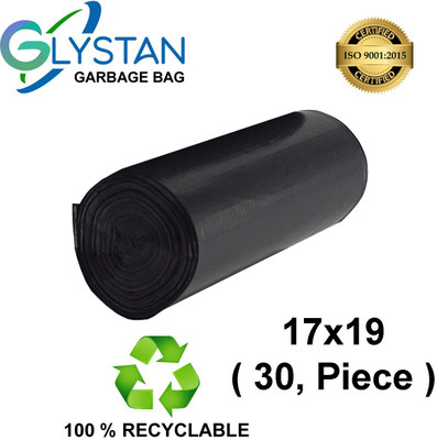 GLYSTAN Garbage bag 17x19 pack of 1x30 ( 30 piece ) size small Small 12 L Garbage Bag  Pack Of 30(30Bag )