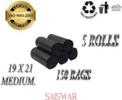 SAISWAR DUSTBIN BAG ROLL SIZE-19*21 Medium 6 L Garbage Bag  Pack Of 150(150Bag )