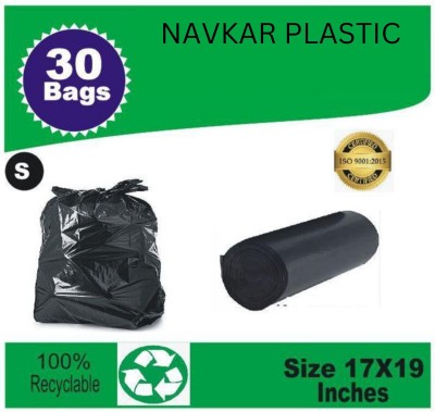 Navkar Plastic Trash Bags 17x19 30 BAGS Small 6 L Garbage Bag  Pack Of 30(30Bag )