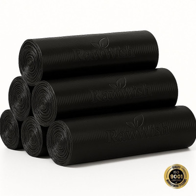 RawWish 3 Garbage Bags 19x21 Rolls | Biodegradable Bags for Kitchen, Bathroom, Office | Medium 30 L Garbage Bag  Pack Of 90(90Bag )