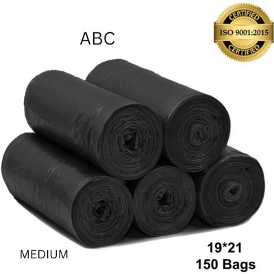 ABC 150 biodegradable garbage bags 19*21 medium size 8 litres Medium 8 L Garbage Bag  Pack Of 150(150Bag )
