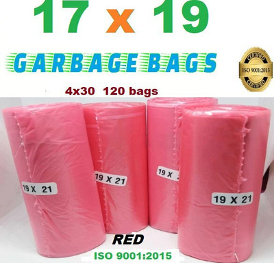 ALEX INDIA MARKETING A_17x19 ( RED ) 04 ROLL Small 8 L Garbage Bag  Pack Of 120(120Bag )
