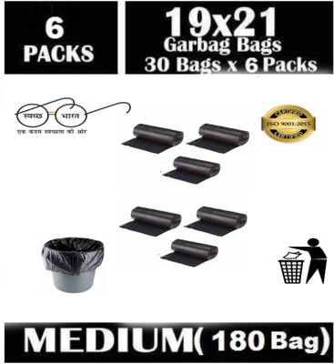MJ Exim BTM-06 BIN BAGS FOR HOME Medium 13 L Garbage Bag  Pack Of 180(180Bag )