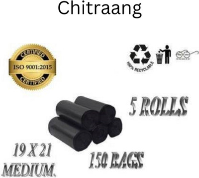 Chitraang Dustbin Bags 19x21=150 Medium 6 L Garbage Bag  Pack Of 150(150Bag )