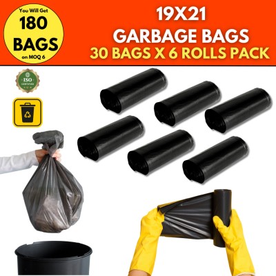 EcoSaver Premium Black Oxo-Biodegradable Garbage Bag - 19x21 inches, Pack of 1 Roll, Medium 22 L Garbage Bag  Pack Of 30(30Bag )