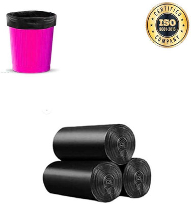 HouseOfCommon Black Garbage Bag Medium Size 19x21 Inches for Restaurants Bin Medium 13 L Garbage Bag  Pack Of 90(90Bag )