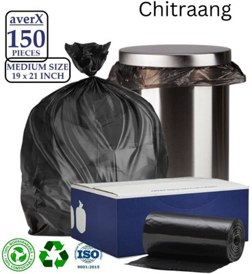 Chitraang Premium Garbage Bags (Black, Medium, 19x21 inches) - 30 Bags/Roll Medium 6 L Garbage Bag  Pack Of 150(150Bag )