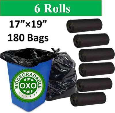 XOPY Garbage Bags/Dustbin Bags/Trash Bags - 19X17 Inches - Pack Of 6 Small 15 L Garbage Bag  Pack Of 180(180Bag )