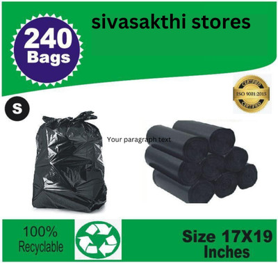 sivasakthi stores B_17x19 ( black ) 08 roll Small 8 L Garbage Bag  Pack Of 240(240Bag )