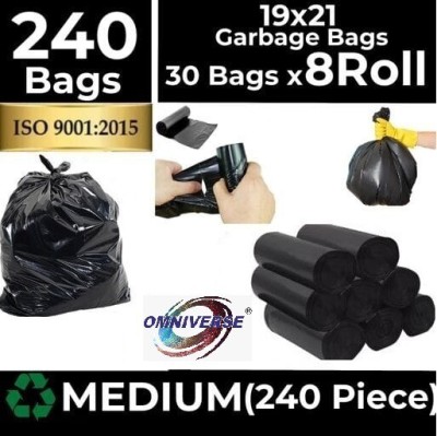 MJ Exim A_PACK OF 8 GARBAGE BAG 19X21 Medium 1 L Garbage Bag  Pack Of 240(240Bag )