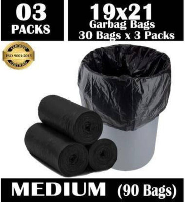MJ Exim 90B Medium 15 L Garbage Bag  Pack Of 90(90Bag )
