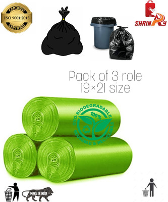 SAISWAR 3 _roll _green Garbage_ Bag Medium 12 L Garbage Bag  Pack Of 90(90Bag )