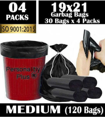 SEVENTEENSTITCH Garbage Bag Green Bag Per Roll Pack Of 4 Small 20 L Garbage Bag Pack Of 120 Medium 15 L Garbage Bag  Pack Of 120(120Bag )