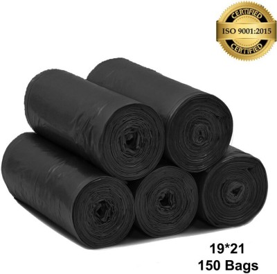 MJ Exim Black Biodegradable 19x21 pack of 5 (150 Bags) Medium 18 L Garbage Bag Medium 18 L Garbage Bag  Pack Of 150(150Bag )