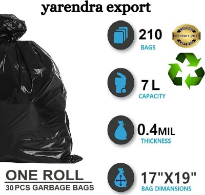 yarendra export Dustbin Bags 17x19 210 Small 7 L Garbage Bag  Pack Of 210(210Bag )