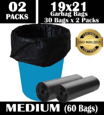 HouseOfCommon DUSTBIN BAG ROLL SIZE -19*21[60 BAGS] Medium 13 L L Garbage Bag  Pack Of 60(60Bag )