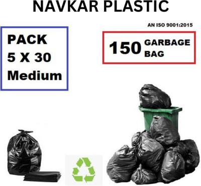 Navkar Plastic 150 premium garbage bags Small 6 L Garbage Bag  Pack Of 150(150Bag )