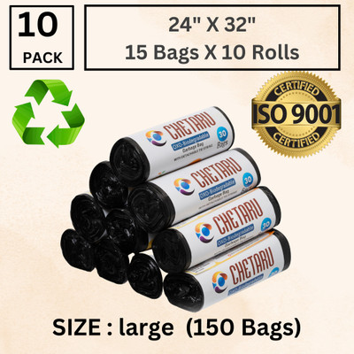 chetaru OXO PREMIUM Garbage Bag 15 Bags X 10 Roll = 150 BAGS Large 5 L Garbage Bag  Pack Of 150(150Bag )