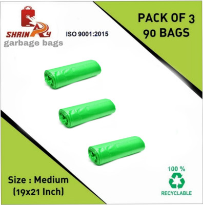 Shrinay Dustbin green colour garbage disposal Medium 13 L Garbage Bag  Pack Of 90(90Bag )