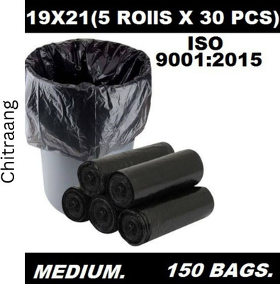 Chitraang Dustbin Bag 19x21 150 Medium 6 L Garbage Bag  Pack Of 150(150Bag )