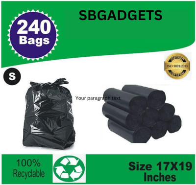SBGADGETS B_17x19 ( black ) 08 roll Small 8 L Garbage Bag  Pack Of 240(240Bag )