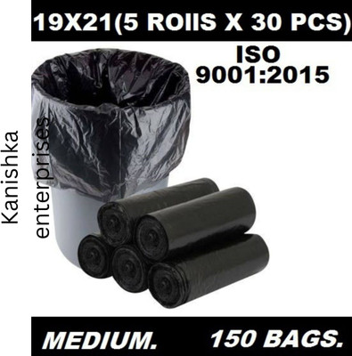Kanishka enterprises Dustbin Bag 19x21 150 Medium 6 L Garbage Bag  Pack Of 150(150Bag )
