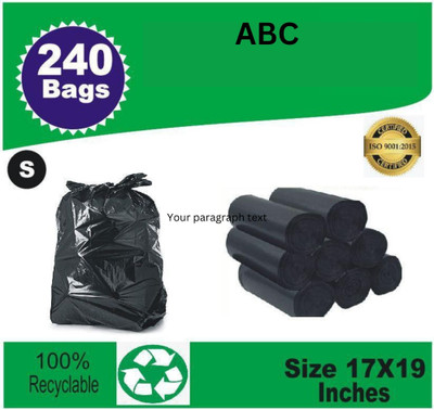 ABC B_17x19 ( black ) 08 roll Small 8 L Garbage Bag  Pack Of 240(240Bag )