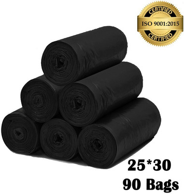 HouseOfCommon E_3R_Black_90(units) Medium 24 L Garbage Bag  Pack Of 90(90Bag )