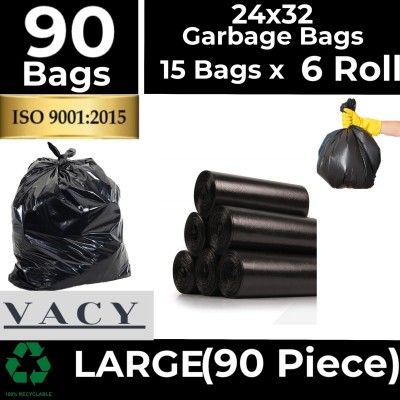 CartVallue B_24x32 black 06 Large 20 L Garbage Bag  Pack Of 90(90Bag )