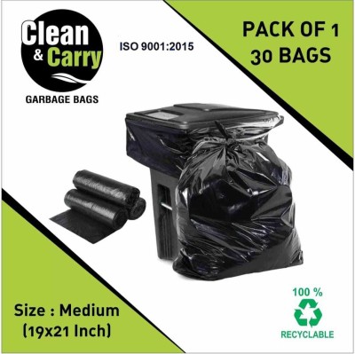 Master Premium Black Oxo Biodegradable Garbage Bag - 19x21 inches, Pack of 1 Rolls, Medium 30 L Garbage Bag  Pack Of 1