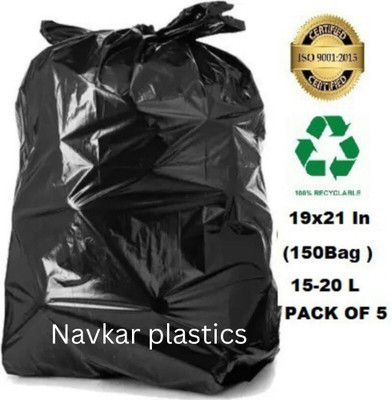 Navkar plastics Dustbin Bag 19x21 15OBAGS Small 6 L Garbage Bag  Pack Of 150(150Bag )