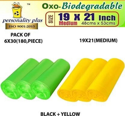 Reforce 19x21 inches Dustbin bag Biodegradable Medium 10 L Garbage Bag  Pack Of 180(180Bag )