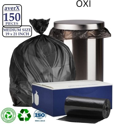 OXI Premium Garbage Bags (Black, Medium, 19x21 inches) - 30 Bags/Roll Medium 6 L Garbage Bag  Pack Of 150(150Bag )