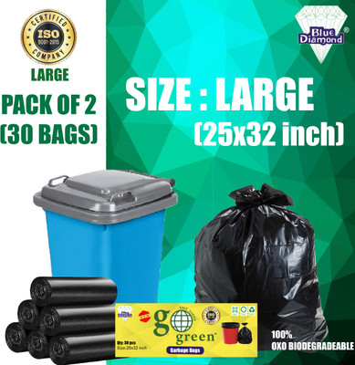 Blue Diamond Garbage Bags xl size large trash bag large size Oxo Biodegradeable 30 Bags Large 70 L Garbage Bag  Pack Of 30(30Bag )